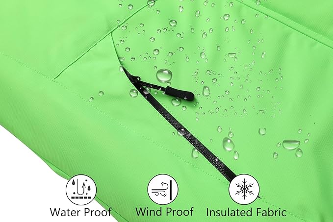 MOERDENG Women's Waterproof Ski Jacket Warm Winter Snow Coat Mountain Windbreaker Hooded Raincoat Jacket