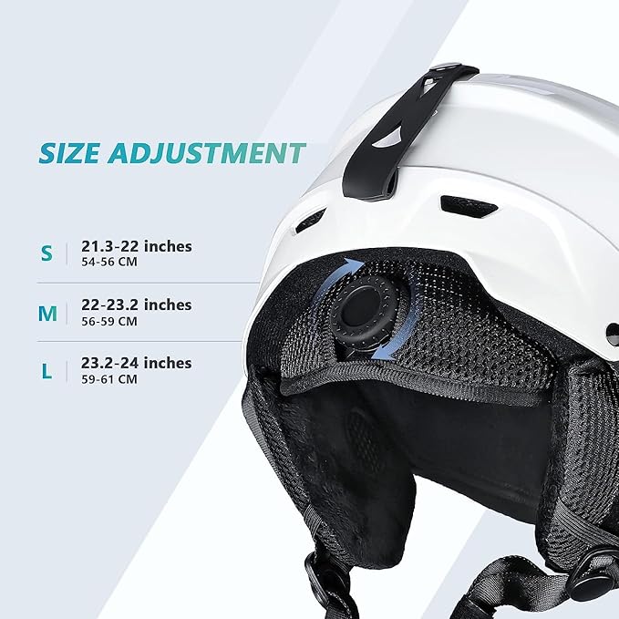VANRORA Ski Helmet, Snowboard Helmet for Men & Women, Climate Control Venting, Dial Fit, Goggles Compatible, Removable Fleece Liner and Ear Pads, Safety-Certified