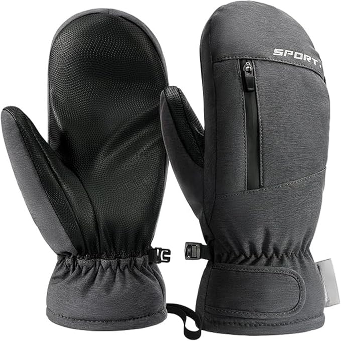 Waterproof Ski Mittens Ski Glove for Women Men Youth Winter Cold Weather Snow Gloves with Hands Warmer Zipper Pocket