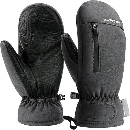 Waterproof Ski Mittens Ski Glove for Women Men Youth Winter Cold Weather Snow Gloves with Hands Warmer Zipper Pocket