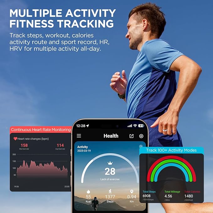 Fitness Tracker with Sleep Tracking, Smart Ring for Women Men, Activity Trackers Fitness Ring with 24/7 Heart Rate Monitor,Step Counter,Calorie Pedometer,No Subscription,for iOS Android(Rose Gold,#10)