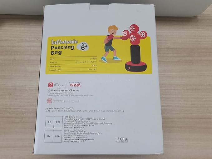 QPAU 360° Rotatable Kids Punching Bag - 64" Boxing Bag with 4 Targets & Kids Boxing Gloves, Inflatable Punching Bags with Hand Pump, Karate Taekwondo Training Gift Boys Girls