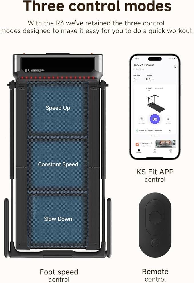 WALKINGPAD R Series Folding Treadmill, 2 in 1 Walking Pad Under Desk Treadmill for Home and Office, Compact Foldable Design with App Control and LED Display, Spacious Belt for Walking or Running