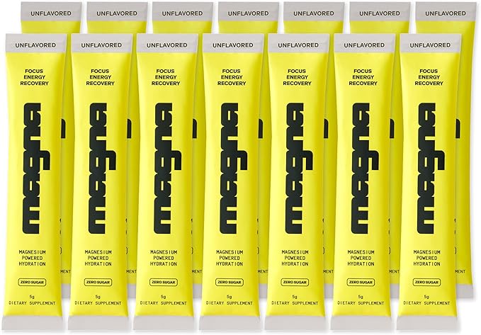 MAGNA Electrolyte Powder Drink Mix for Hydration, Energy & Focus Support with Magnesium L Threonate, Malate & Glycinate, Sodium, Potassium, Vitamin D, B6 & B12, Unflavored, 14 Servings