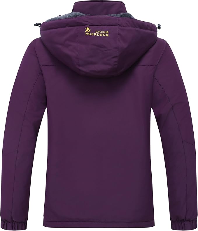 MOERDENG Women's Waterproof Ski Jacket Warm Winter Snow Coat Mountain Windbreaker Hooded Raincoat Jacket