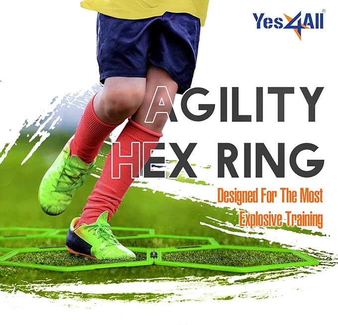 Yes4All Hex Agility Rings/Speed Rings with Carrying Bag – Hexagon Rings, Agility Hurdles for Agility Footwork Training