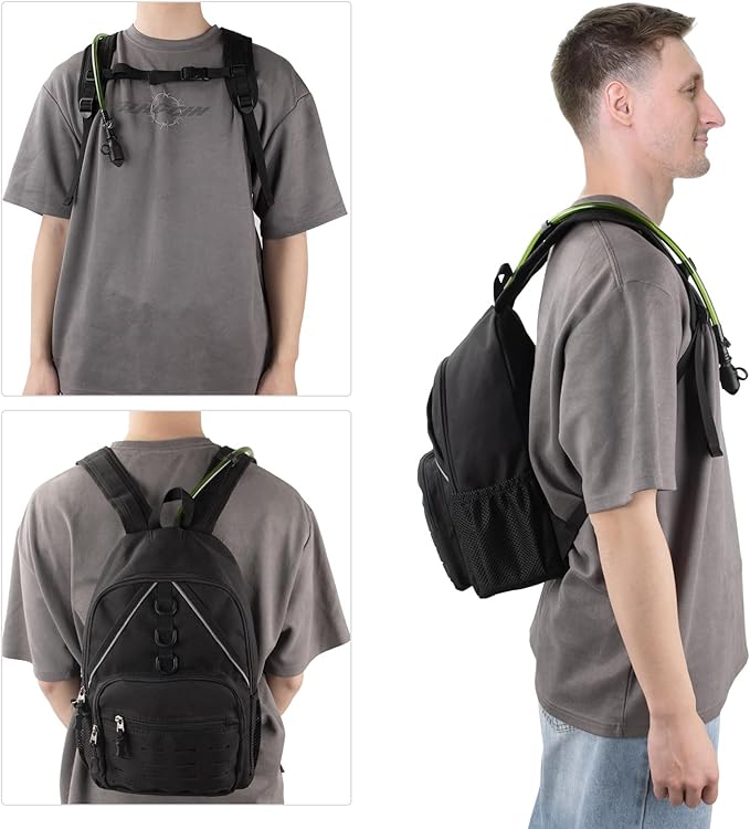 Small Hiking Backpack,Lightweight Water Backpack with 2L Water Bladder Phone Pocket Hydration Pack for Cycling Climbing Biking