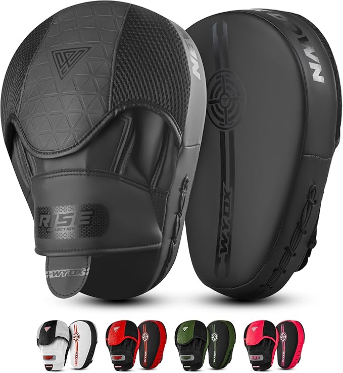 WYOX Curved Boxing Punch Mitts β Boxing Pads Training Set, Punching Mitts for Adults, Kickboxing Pads, Muay Thai Pads, Karate Pads, MMA Training Equipment, Martial Arts Focus Pads