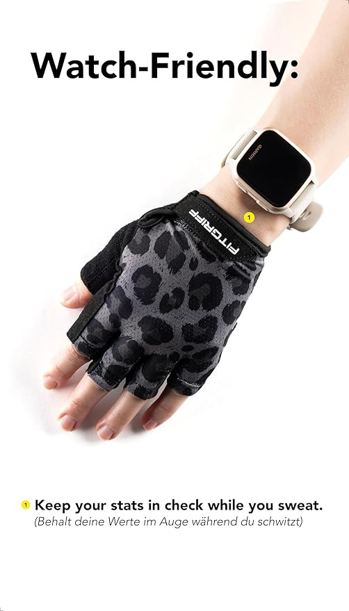 Fitgriff® Workout Gloves (Padded) for Men & Women - Fingerless Gym Gloves for Weight Lifting, Training - Full Palm Protection