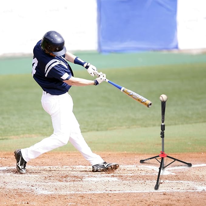 McHom Baseball & Softball Batting Tee - Hitting Travel Tee | Adjustable Height | Portable & Collapsible | Tripod Base