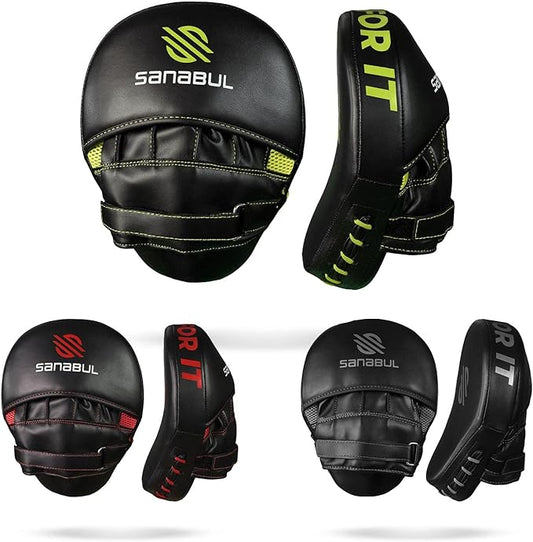 Sanabul Essential Curved Punching Mitts for Boxing, MMA Muay Thai Boxing Pads for Training, Punch Focus Mitts, Hand Pads Sparring Gear, Strike Shield