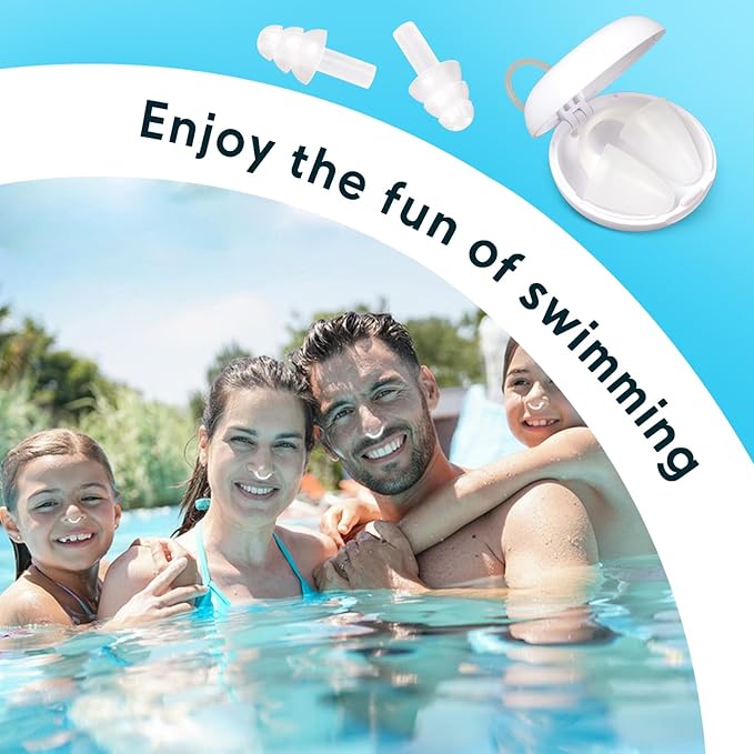 Painless Nose Plugs for Swimming,Nose Plugs for Swimming for Kids (Age 6+) and Adults, Ensure Comfort and Safety in The Water