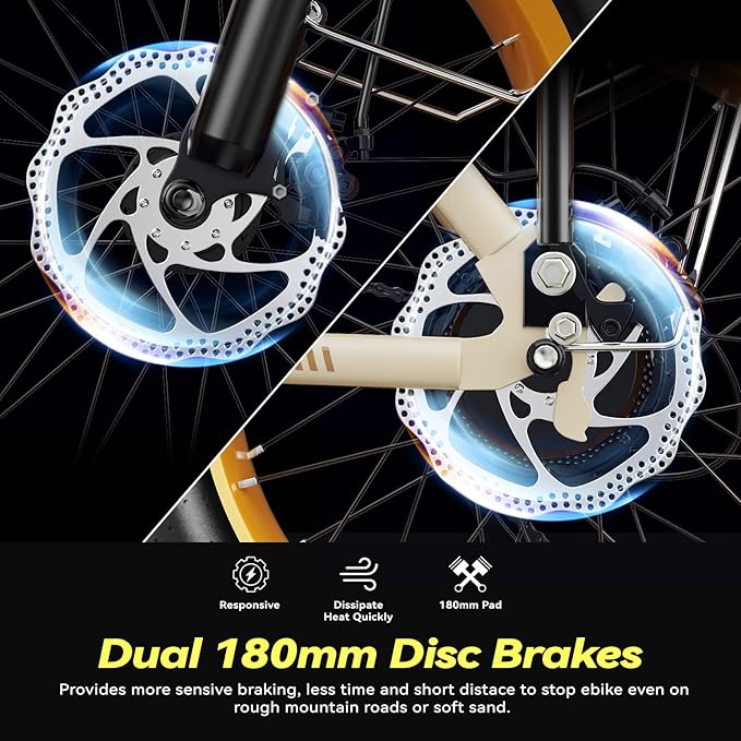 Foldable Electric Bike for Adults, 30+MPH, 48V 20Ah Removable Battery up to 80Miles, 20" Fat Tire Peak 1000W Motor Dirt Ebike Adult Electric Bicycle for City Commute Beach Mountain Adventurous E Bike