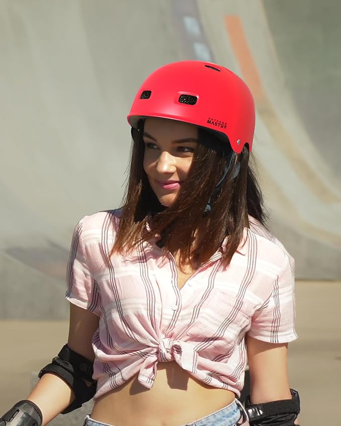 OutdoorMaster Skateboard Cycling Helmet - Two Removable Liners Ventilation Multi-Sport Scooter Roller Skate Inline Skating Rollerblading for Kids, Youth & Adults