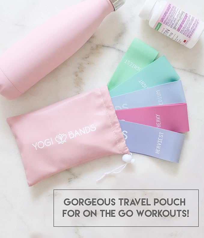XNM Creations Yogi Bands - Loop Resistance Bands for Working Out, Fitness and Yoga Exercise β Set of 5 Pastel Exercise Bands