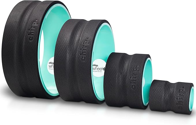Chirp Wheel Foam Roller - Targeted Back & Neck Pain Relief, Muscle Massage, Trigger Point Therapy, High-Density Foam Tool for Physical Therapy, Stretching & Exercise, 500lbs Capacity, 4-Pack Mint