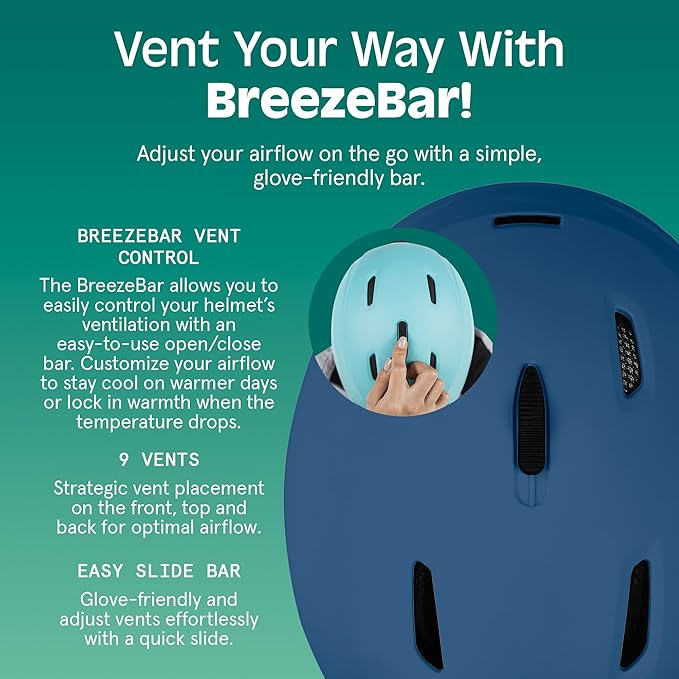 Retrospec Zephyr Ski Helmet - Snowboard Helmet for Adults & Youth - Adjustable Fit with Breathable Vents for Men, Women, Boys and Girls