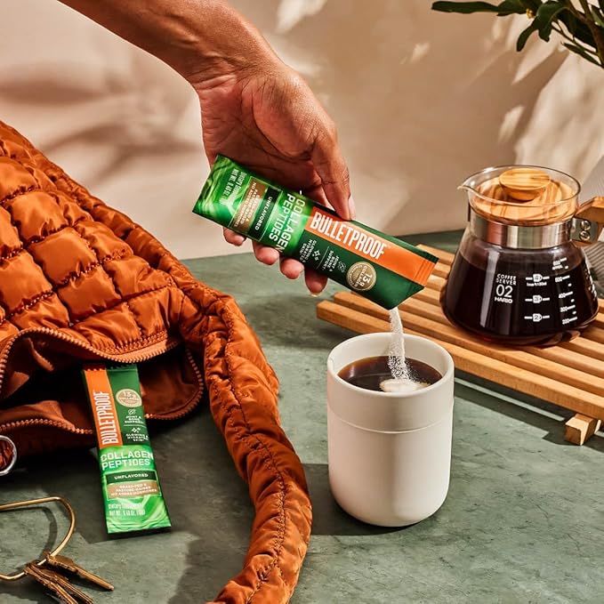 Bulletproof Unflavored Collagen Peptides Powder Packets, Pack of 15, Grass-Fed Collagen Protein and Amino Acids for Skin, Bone and Joint Support, Pasture Raised, No Added Hormones