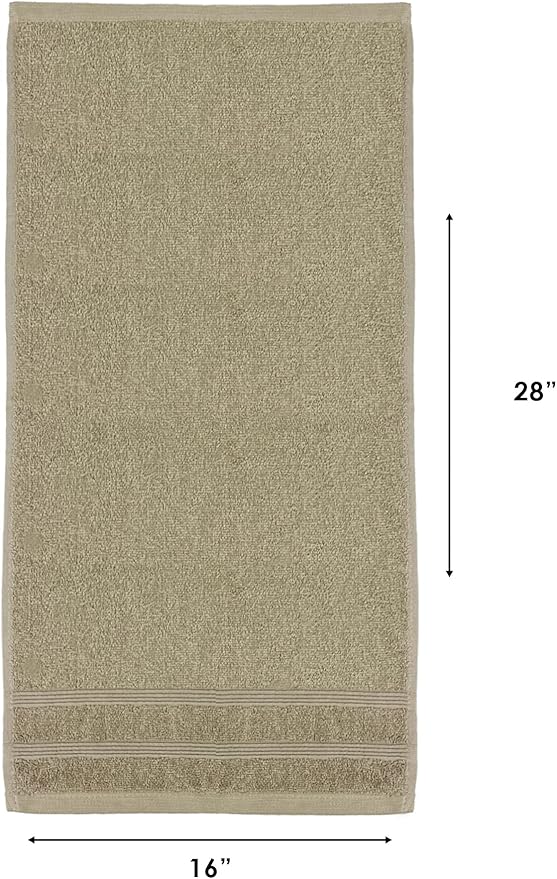 Kaufman - Premium Hand Towels Set for Bathroom, Spa, Gym, and Face Towel 100% Cotton Ring Spun, Ultra Soft Feel and Highly Absorbent Towels (Linen, 6-PK)