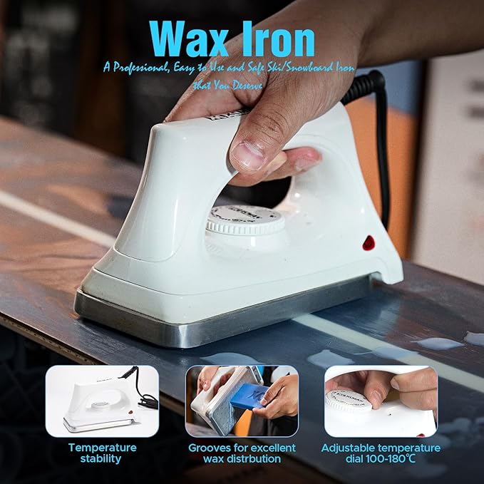 XCMAN Complete Ski Snowboard Tuning and Waxing Kit with Waxing Iron,Universal Wax,Edge Tuner,Brush,Wax Scraper,Ptex