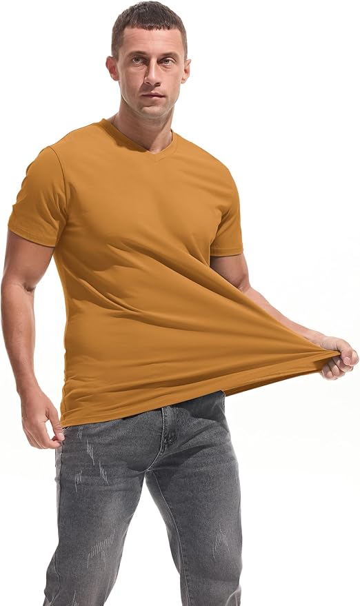 VEIISAR Premium V Neck T Shirts for Men - Modern Fitted Tees Vneck Undershirts