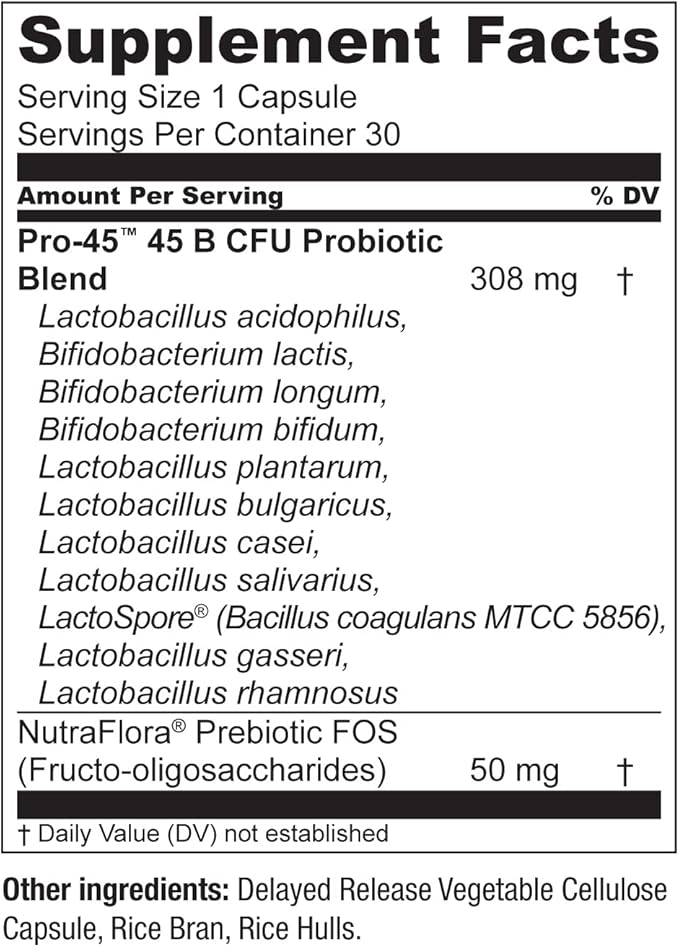 Live Conscious PRO45: Probiotic Formula, 45 Billion CFU, 11 Comprehensive strains. Dairy Free. Delayed Release Veggie caps. Promotes Immune and Digestive Health. 60 Capsules (2-Pack)