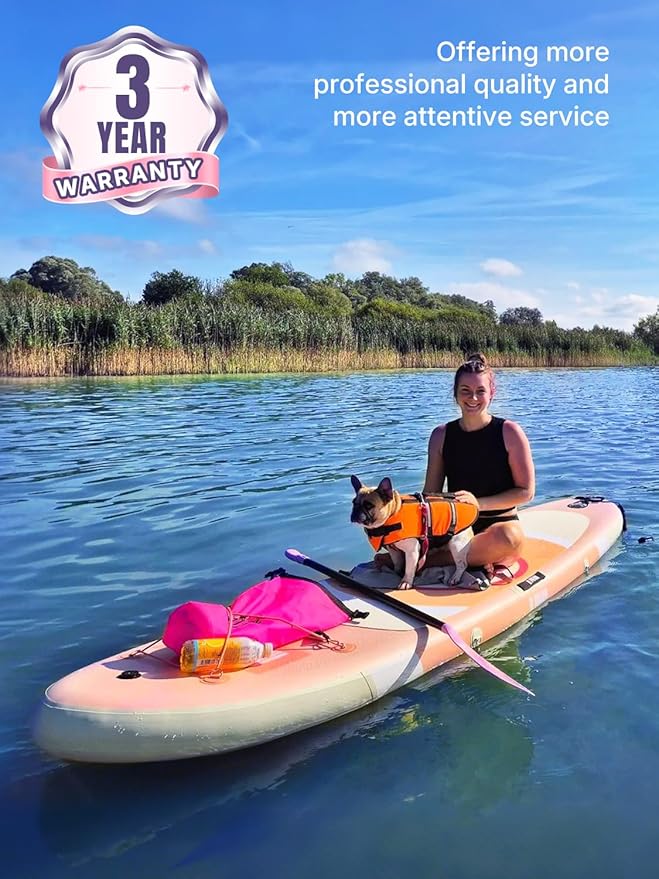 Niphean(Ultra-Light)Inflatable Paddle Board with (Beginner Friendly) StabilTrac Fin and Durable SUP Accessories, 10' Stand Up Paddle Boards for Adults & Youth, Versatile Yoga Paddle Board, Gift Ideas