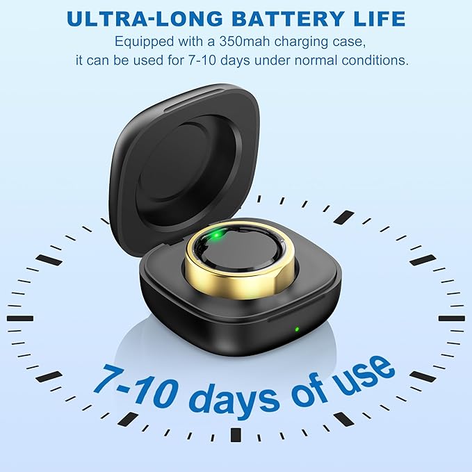 Smart Ring for Women Men - Titanium Health Fitness Tracker Ring with Heart Rate, Step Counting, Calories, Sleep & Stress Monitor for iPhone and Android, No Subscription Fee (Rose Gold, 11)