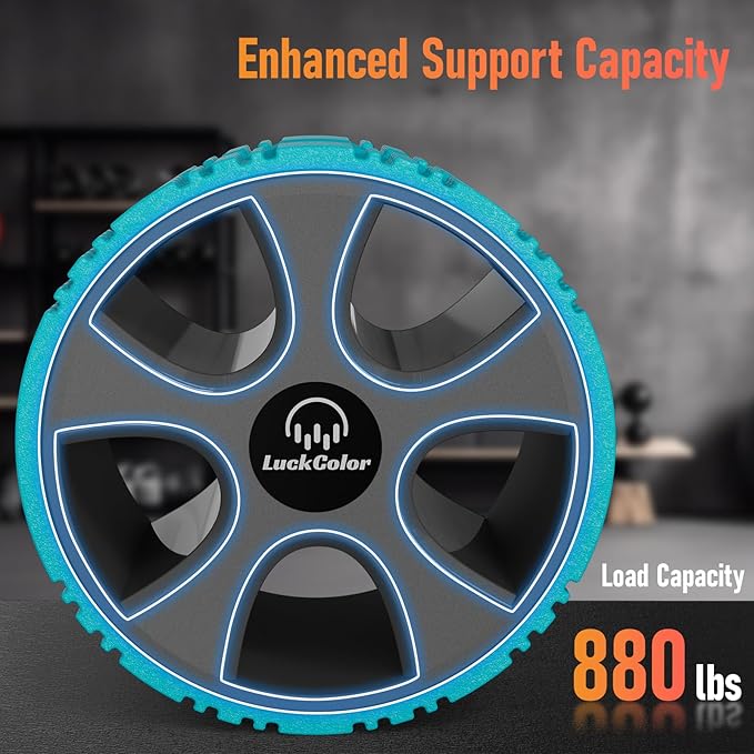 Back Roller, Back Wheel Targeted Back Pain Relief, Yoga Wheel Muscle Massage, Foam Roller for Trigger Point Therapy Physical, Stretching & Exercise, 880lbs Capacity, 10 Inch
