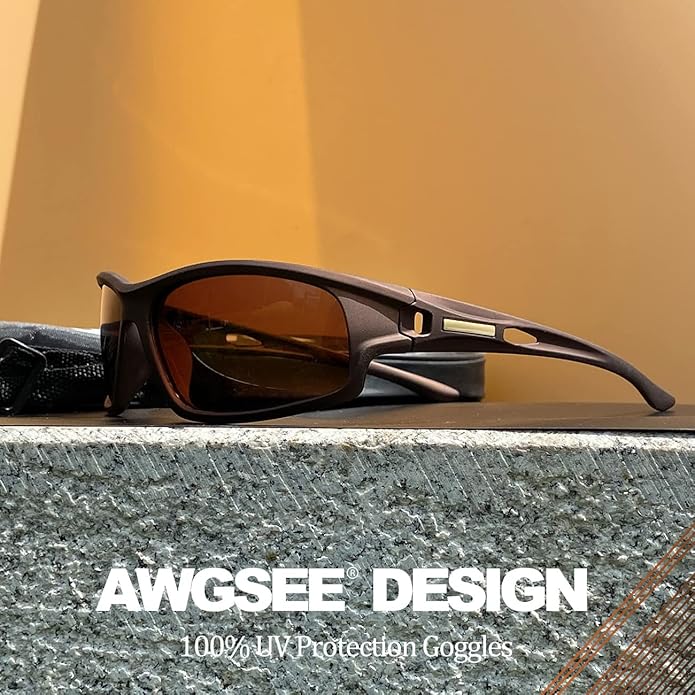 Polarized Sports Sunglasses for Men 100% UV Protection Wrap Around Unbreakable Sun Glasses for Fishing Driving