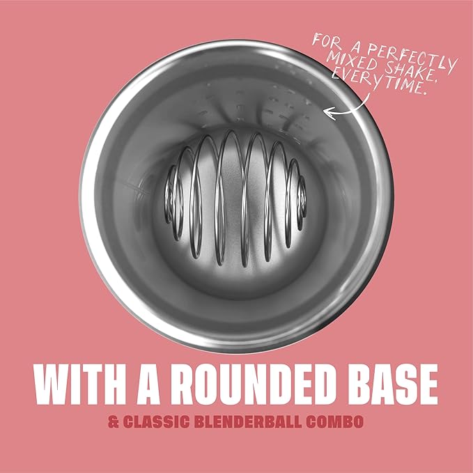 BlenderBottle Sport Insulated Stainless Steel Shaker Bottle with Wire Whisk, 24-Ounce, Pink – Protein Shakes & Hydration for Athletes & Fitness Enthusiasts, Easy Mixing, Keeps Drinks Cold, Lockable Lid