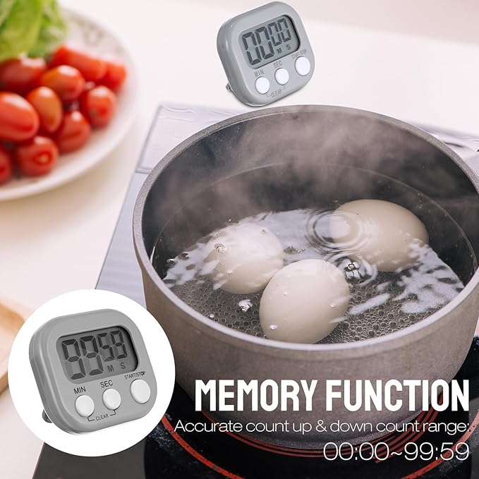 Weewooday 24 Pcs Digital Kitchen Timer Magnetic Timer Bulk On/Off Switch Minute Second Count up Countdown Loud Alarm for Exercise Cook Baking(Novel Color)