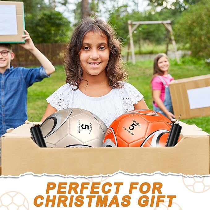 6 Pcs Operation Christmas Soccer Ball Bulk with Pump Needles, Size 3 4 5 Deflated Soccer Ball Gift for Youth Adult Game Training Practice Christian Charity Donation Supplies