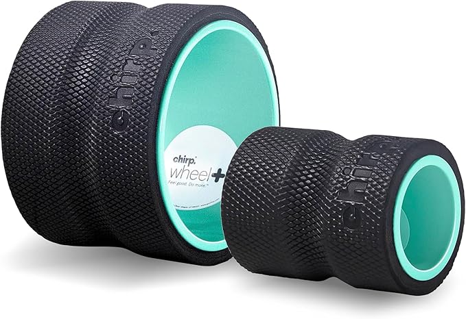 Chirp Wheel Foam Roller - Targeted Back & Neck Pain Relief, Muscle Massage, Trigger Point Therapy, High-Density Foam Tool for Physical Therapy, Stretching & Exercise, 500lbs Capacity, 2-Pack Mint