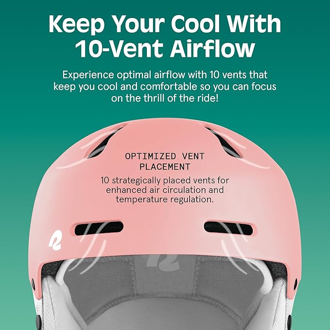 Retrospec Comstock Ski Helmet - Snowboard Helmet for Adults & Youth - Adjustable Fit Snow Helmet with Protective Shell and Breathable Vents for Men, Women, Boys & Girls