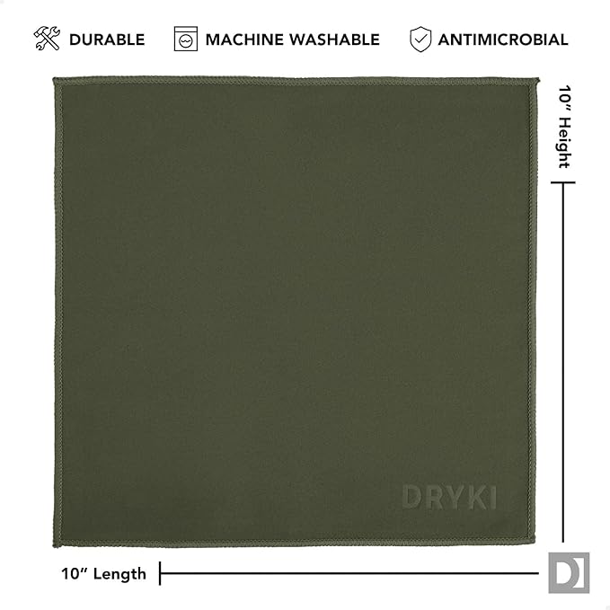 Pocket-Sized Sweat Towels - The Original Sweat Absorbing Handkerchiefs - Quick-Dry Microfiber Sweat Rags for Face, Hands, & Body - Men & Women - Gym, Sports, and Work (Green: 5 Pack)