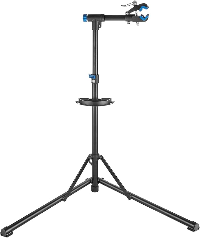 Pro Stand Plus Bike Rack - Heavy-Duty Telescoping Bicycle Stand with Tool Tray, Rotating Clamps, and Adjustable Handlebar Rod by RAD Cycle (Black)