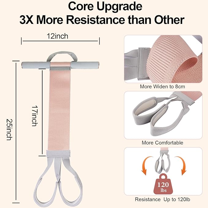 120LB Fabric Resistance Band with Handles,Non-Slip Pedal Puller Resistance Band for Strength Muscle Training-Thicken Fabric Fitness Resistance Bands for Full Body Toning,Physical Therapy