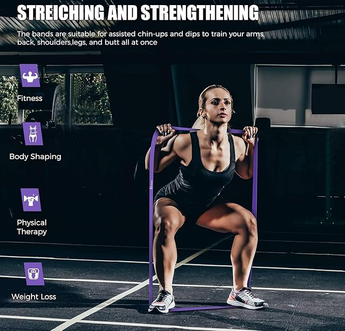 VEICK Resistance Bands for Working Out, Exercise Bands, Workout Bands, Pull Up Assistance Bands, Long Heavy Stretch Bands Set for Men and Women, Power Weight Gym at Home Fitness Equipment