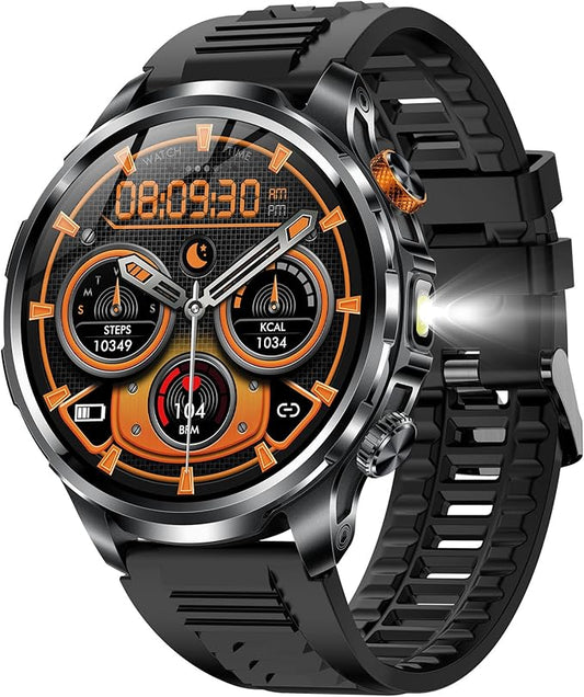 Smart Watches for Men, Military Smart Watch for Android & iPhone, 100 Days Battery Life/Call/Answer 1.91'' Mens Waterproof Fitness Tracker with Heart Rate, Sp02, Sleep Monitor, 100+ Sports Mode