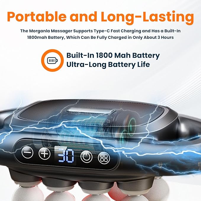 Zevessa Massager - Relief Wave Pro 3, Reliefwave Massager - 16-Head Massage Gun Set, 30 Intensity Levels with 16 Massage Heads, Quiet Percussion Massagers for Legs, Waist, Buttocks Muscles (Black)