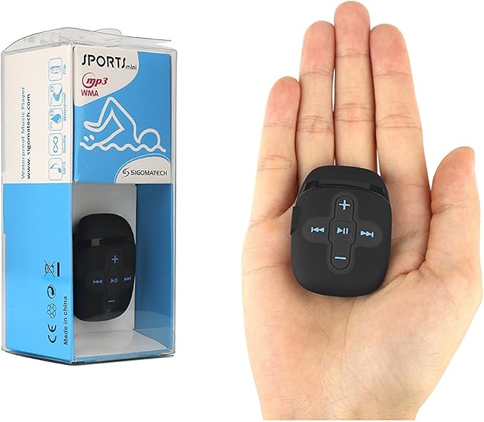 Waterproof MP3 Player for Swimming, Underwater Headphones with Short Cord, MP3 Waterproof Swimming Underwater 3 Meter, Shuffle Feature