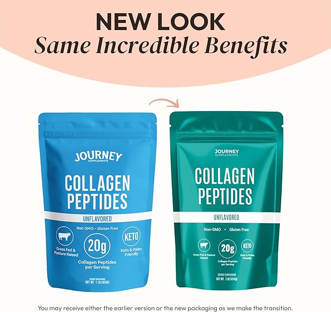 Collagen Peptides Powder, Unflavored, 1 lb – Supports Hair, Skin, Nail, Bone & Joint Health – Hydrolyzed, Grass-Fed, Gluten-Free, Keto-Friendly, Zero Sugar Protein Supplement.