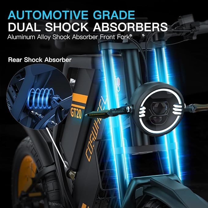 COSWHEEL GT20 Electric Bike for Adults 2000/3000/4000W 48V/25/40AH Removable Battery 83-145Miles 7-Speed 20x4Tires Dirtbike Mountain Electric Motorcycle for Rocky Off-Road Riding