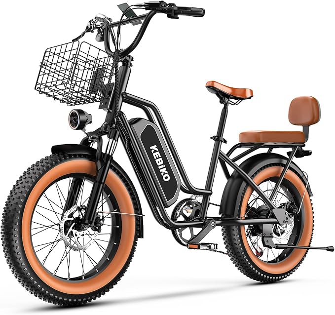 1500W Electric Bike for Adults,48V 20/60Ah Removable Battery Max Range 80Miles & 30MPH Electric Bicycle,20''ร4" Fat Tire Ebike,Adult Electric Bicycles for Commute Beach Snow,E-Bike UL Certified