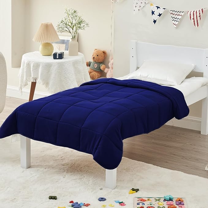 yescool Weighted Blanket (3 lbs, 36" x 48", Blue) Cooling Heavy Blanket for Sleeping Perfect for 20-40 lbs, Breathable Blanket with Premium Glass Bead, Machine Washable