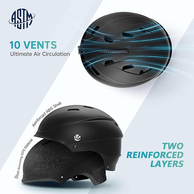VANRORA Ski Helmet, Snowboard Helmet for Men & Women, Climate Control Venting, Dial Fit, Goggles Compatible, Removable Fleece Liner and Ear Pads, Safety-Certified