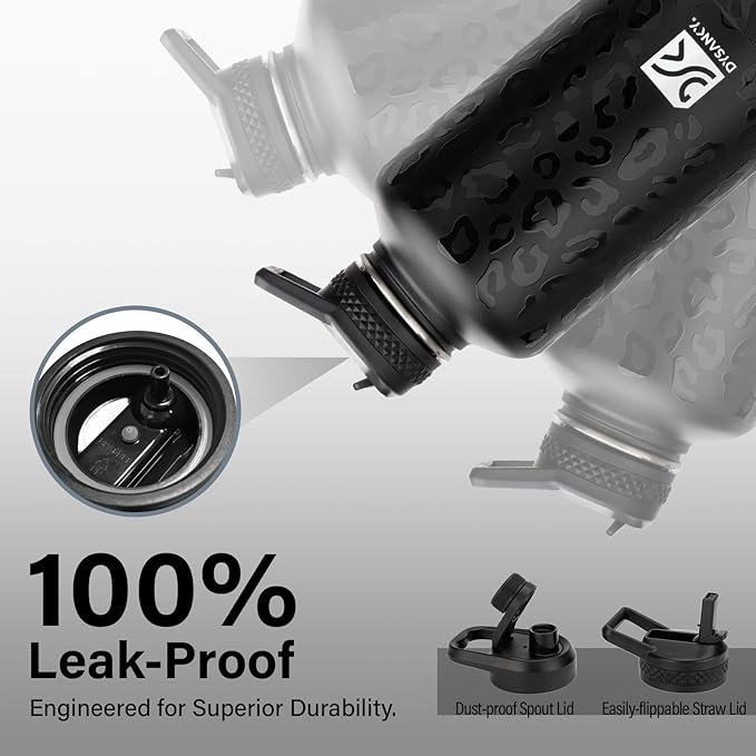 Insulated Water Bottle | Thickened Stainless Steel Vacuum Metal | Portable Sports Half Gallon Large Water Jug for Gym and Hiking with Straw, Carrier Bag, Handle Strap | BPA-Free 64 oz