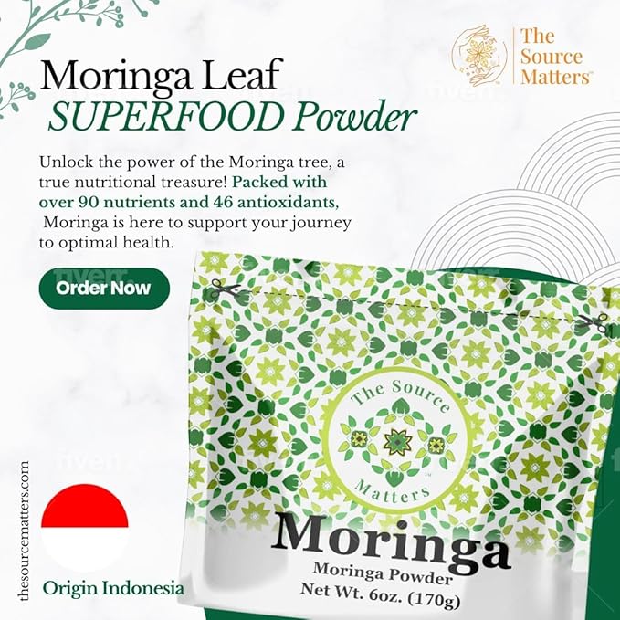 Superfood Moringa Powder – Fresh Dried Organic Moringa Leaf from Indonesia – Nutritious Greens & Complete Plant Protein – Certified USDA Organic – 170g Pouch, 42 Servings (20 Pack)