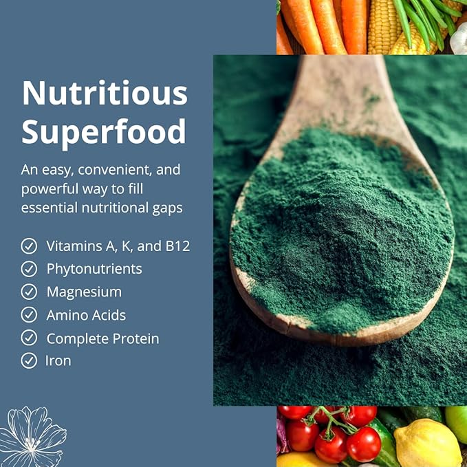 Nutrex Hawaii, Pure Hawaiian Spirulina Powder, Vegan, Supports Immune System, Heart, Cells and Energy, 16 Ounce